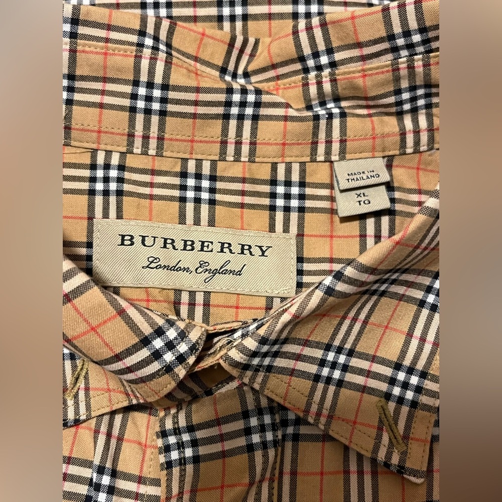 Genuine Burberry Cotton Check Button Down Shirt - Picture 11 of 12